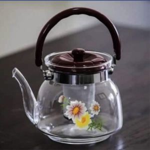 СТЪКЛЕН ЧАЙНИК ЦВЕТЕ С ФИЛТЪР 0.800л